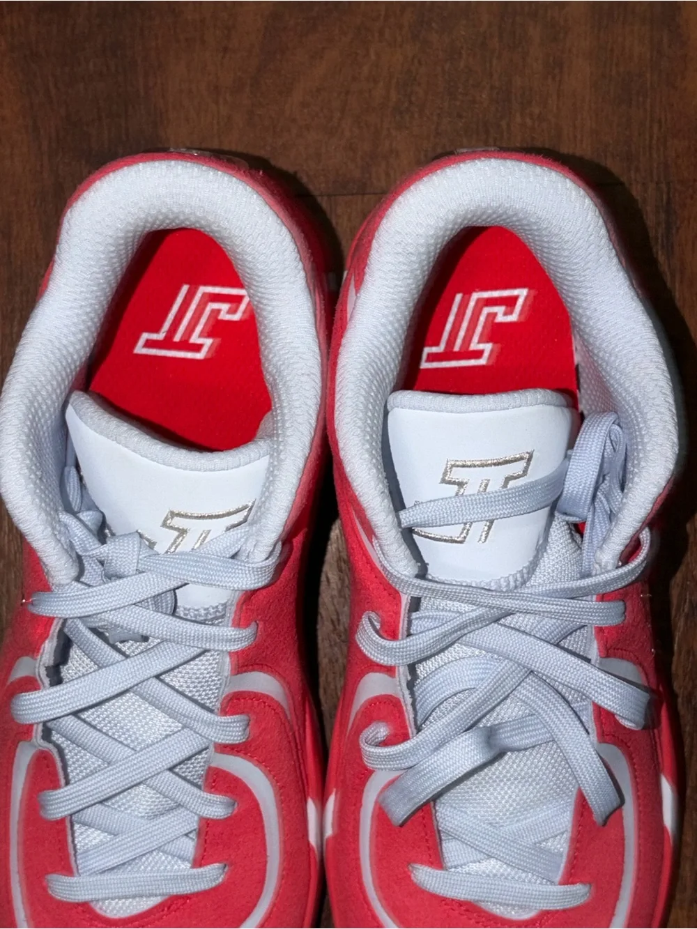 Red Jordans size 9.5 Tatum basketball shoes